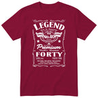 Legend 40th Birthday T-Shirt Men - Burgundy