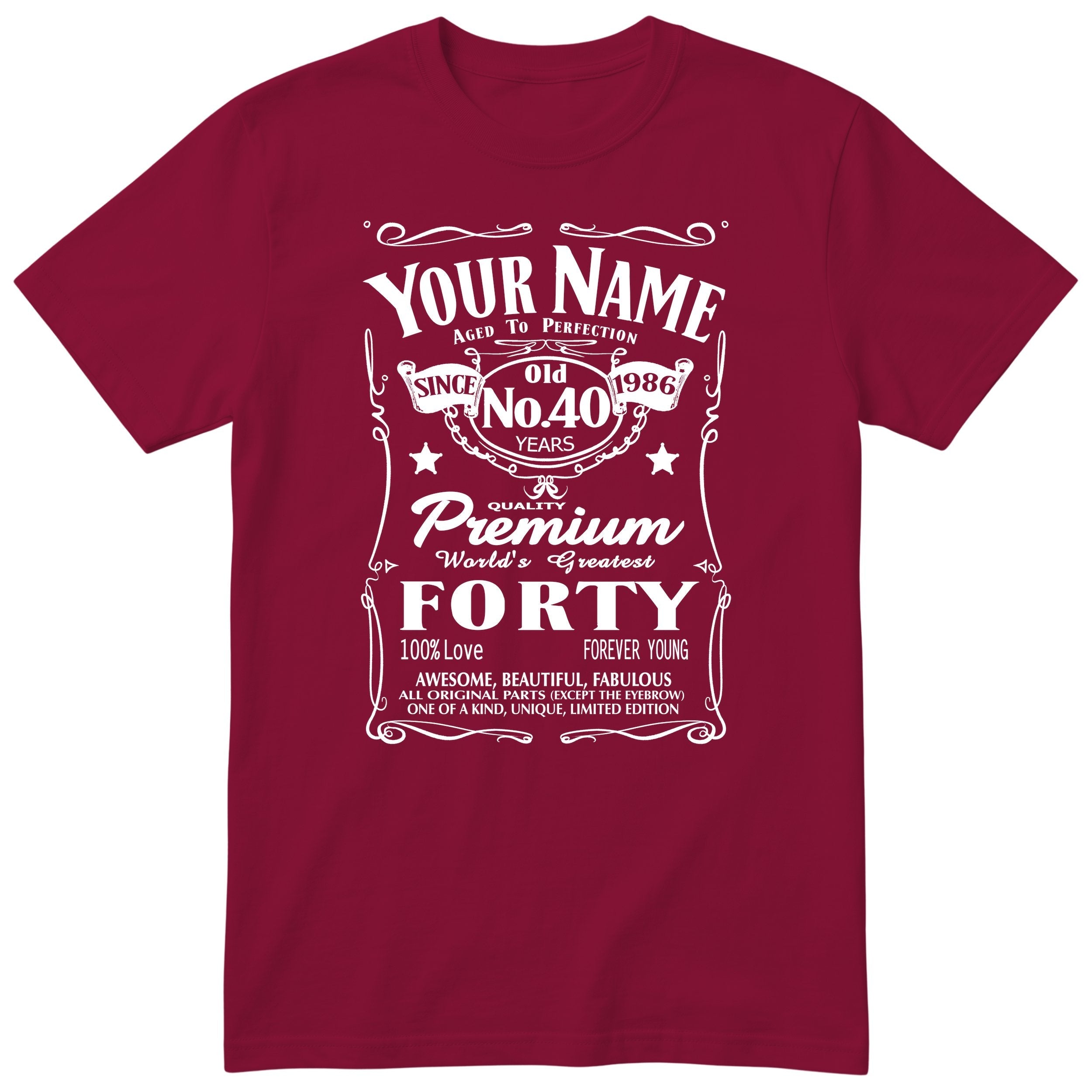 Personalised 40th Birthday T-Shirt Women Fabulous at Forty