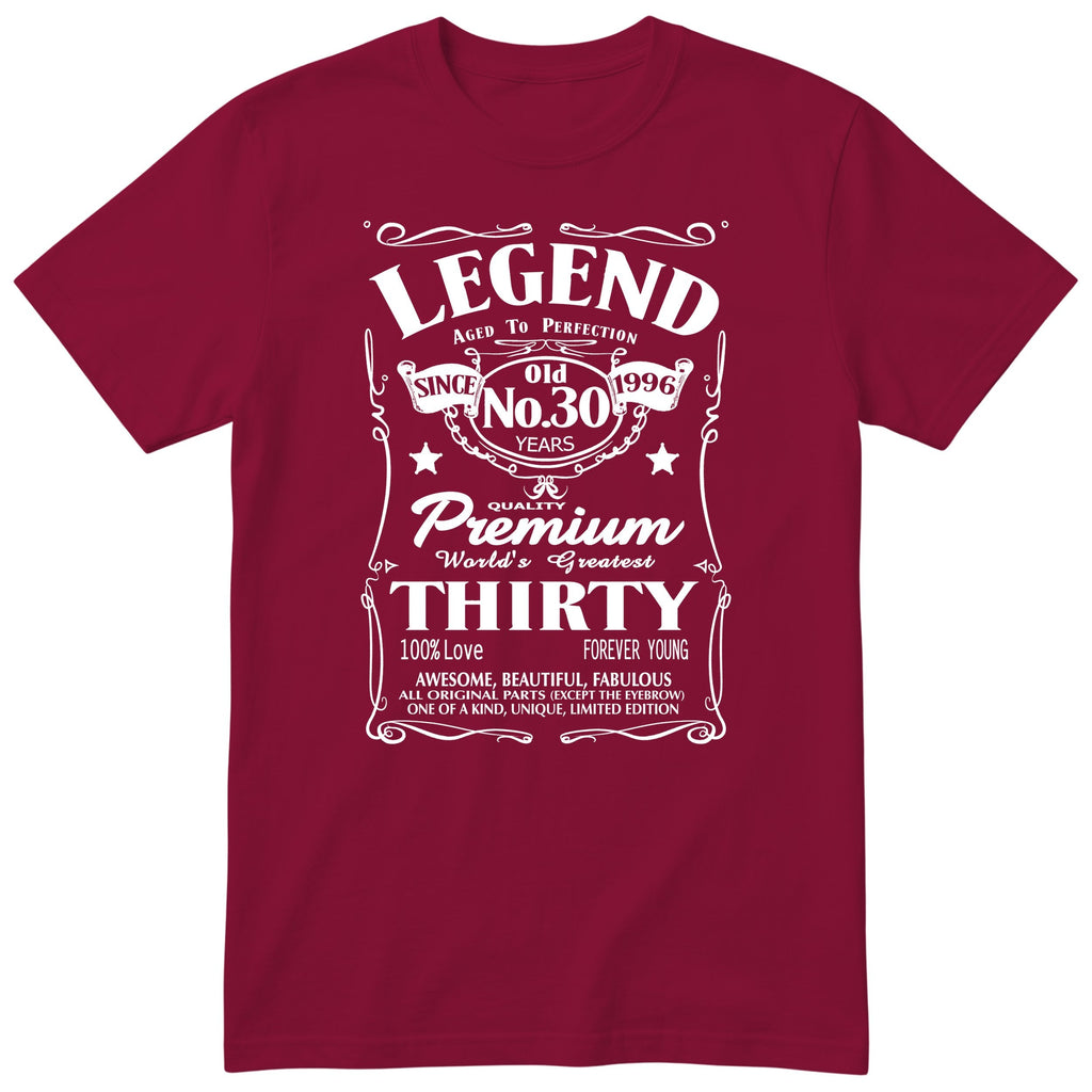 Legend Aged to Perfection 30th Birthday T-Shirt Women - Burgundy