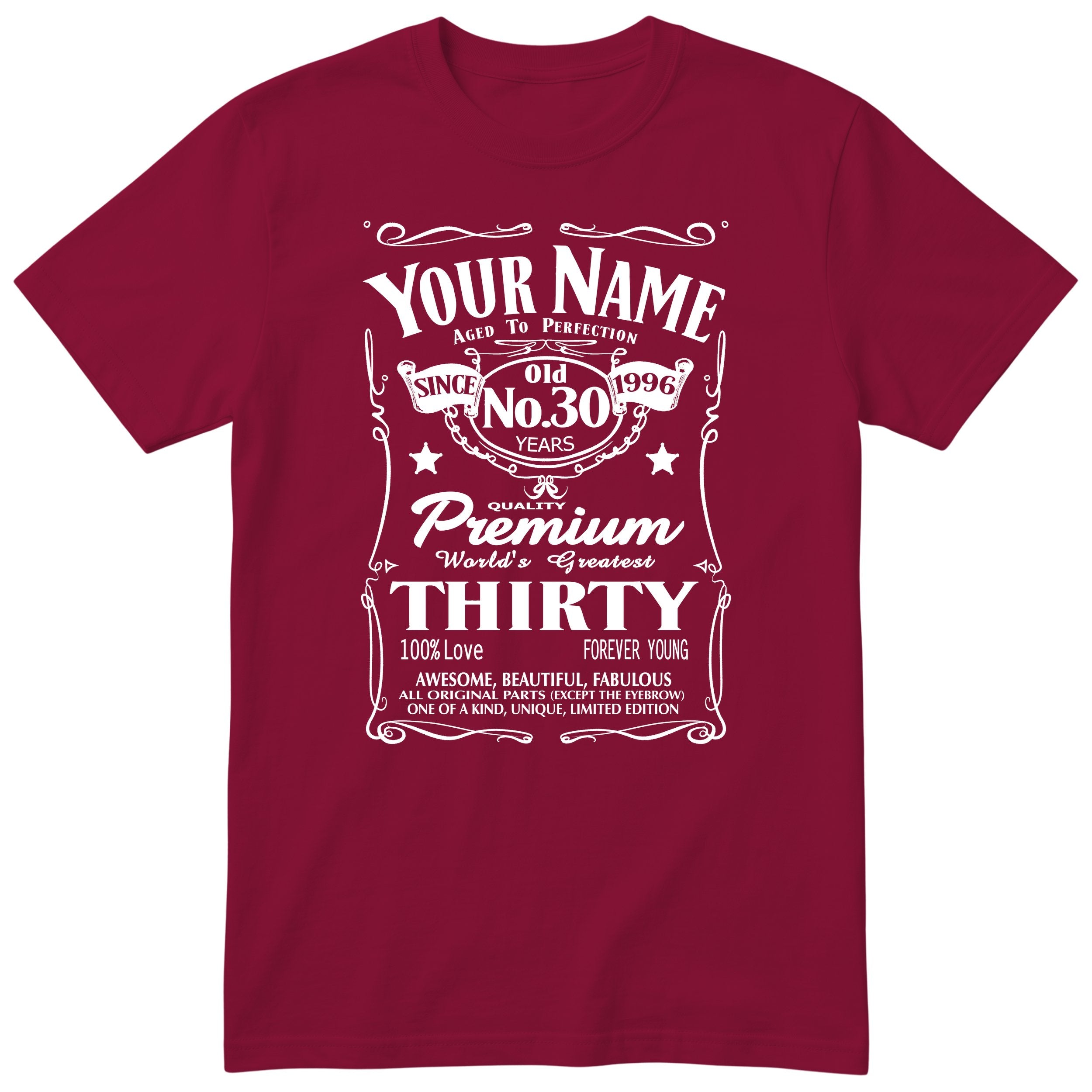 Personalised 30th Birthday T-Shirt Women Turning Thirty Gift