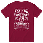 Legend Real Queen 30th birthday t-shirt for women in burgundy - Gildan 64000 vintage label