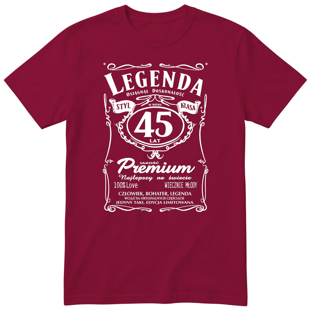 Koszulka Legenda 45 Lat - bordowa