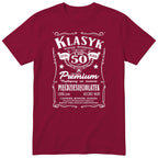 Śmieszna polska koszulka urodzinowa na 50 lat dla mężczyzny - vintage label design Klasyk Człowiek Bohater Legenda