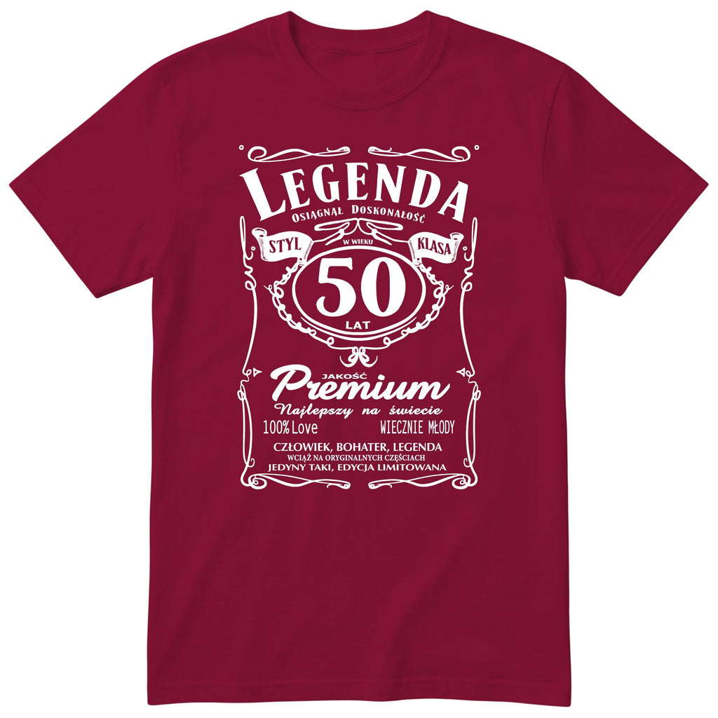 Koszulka Legenda 50 Lat - bordowa