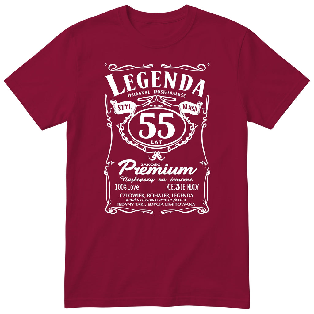 Koszulka Legenda 55 Lat - bordowa
