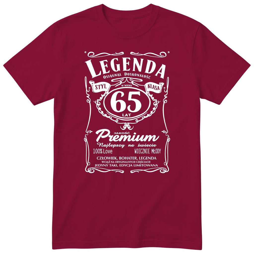 Koszulka Legenda 65 Lat - bordowa