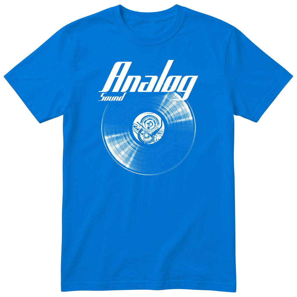 Royal Blue Analog Sound Vinyl Records t-shirt - vinyl record print, gift for audiophiles and vinyl lovers, GitGraf