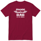 Best Dad in the World Wings T-Shirt - Burgundy