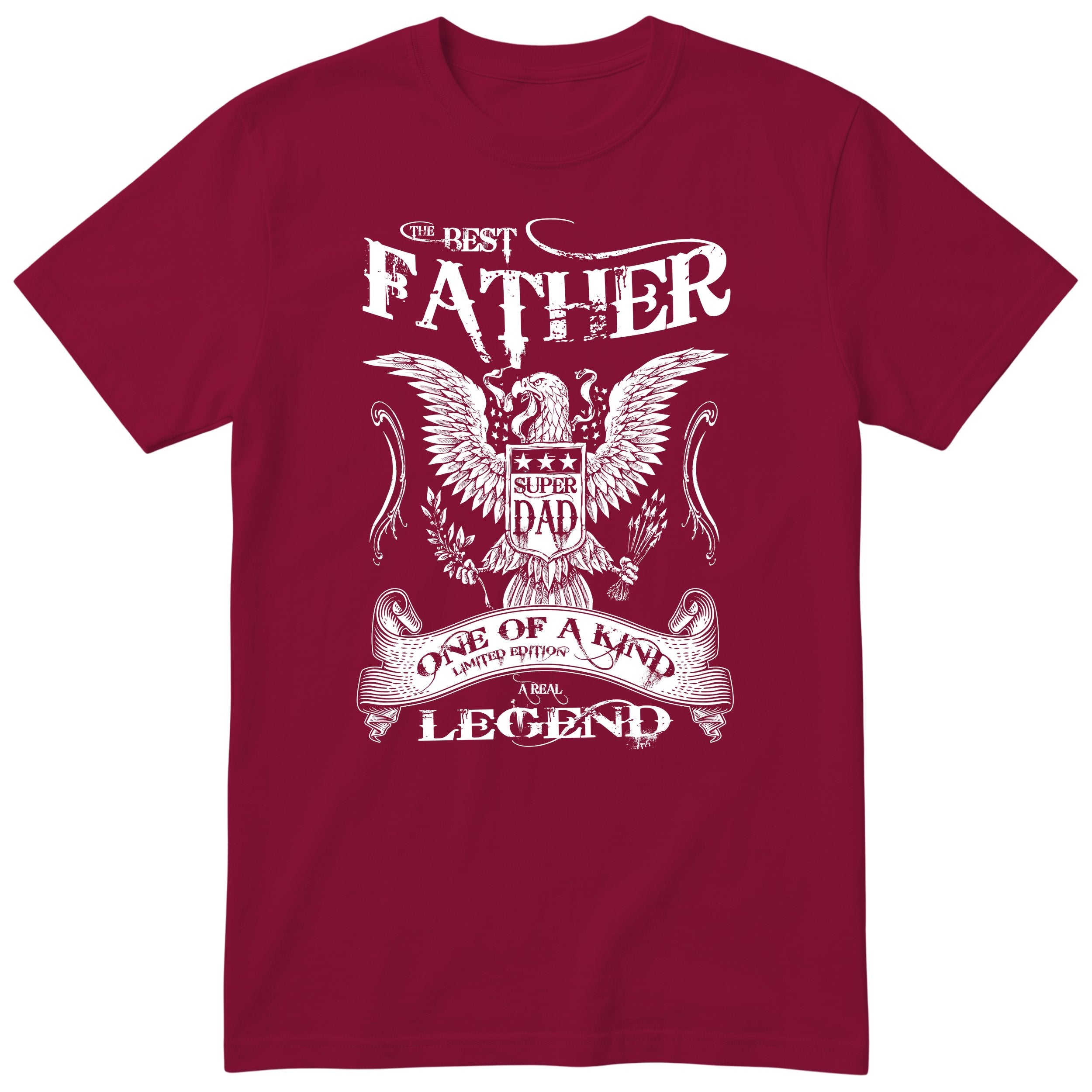 Best Father Super Dad Eagle T-Shirt - Burgundy