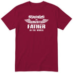 Best Father in the World Wings T-Shirt - Burgundy