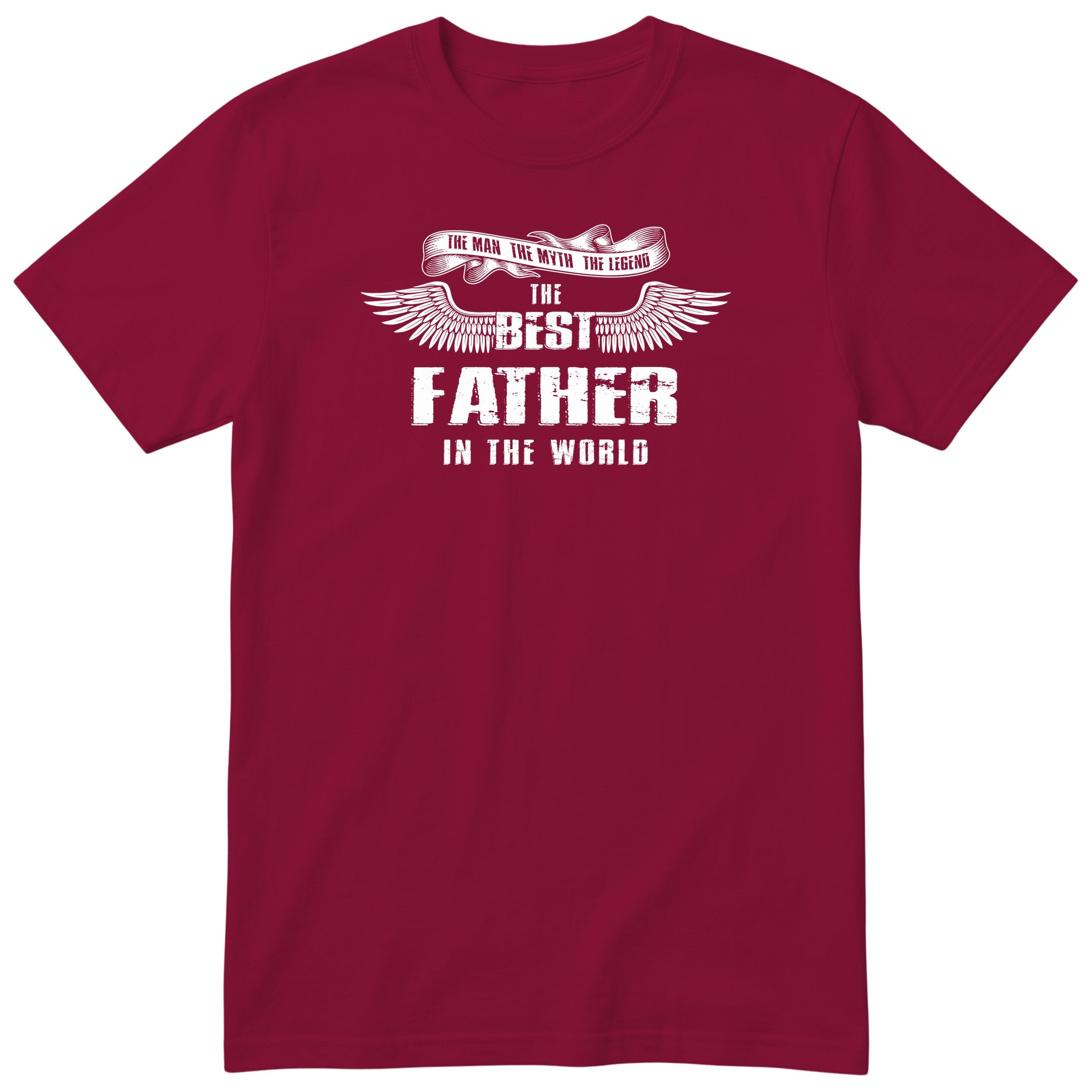 Best Father in the World Wings T-Shirt - Burgundy