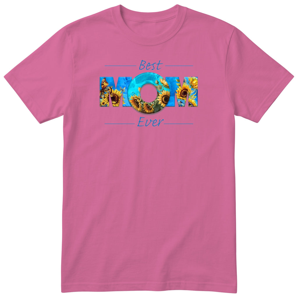 Best Mom Ever Blue Sunflower - Pink