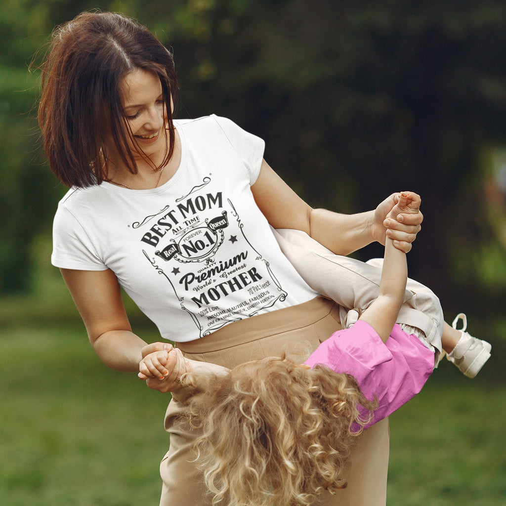 Best Mom Whisky Label - Retro Mother's Day T-Shirt for Her - lifestyle photo 5 of 5