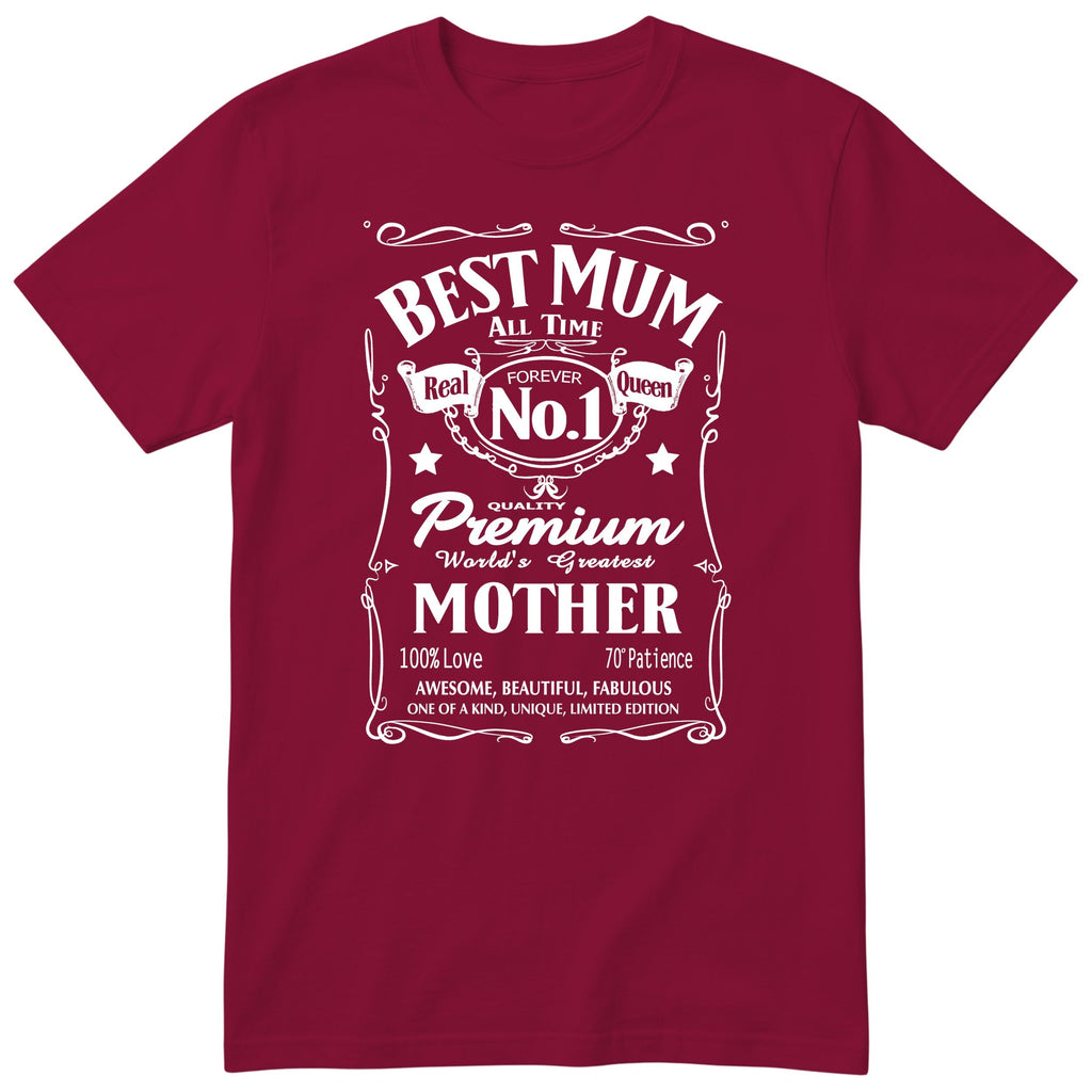 Best Mum Vintage Label - Burgundy