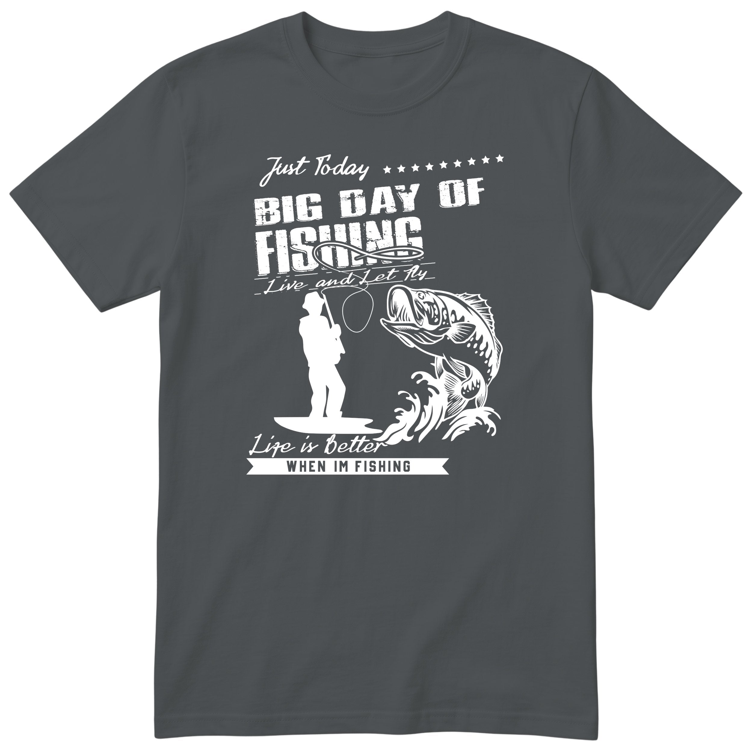 Big Day of Fishing angler tee charcoal