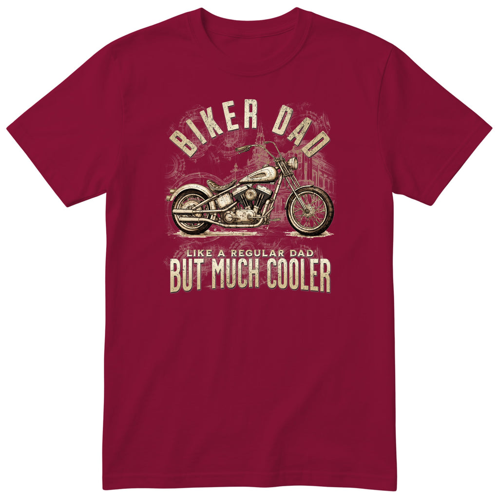 Biker Dad Chopper Motorcycle T-Shirt - Burgundy