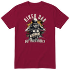 Biker Dad Legend Orange Motorcycle T-Shirt - Burgundy