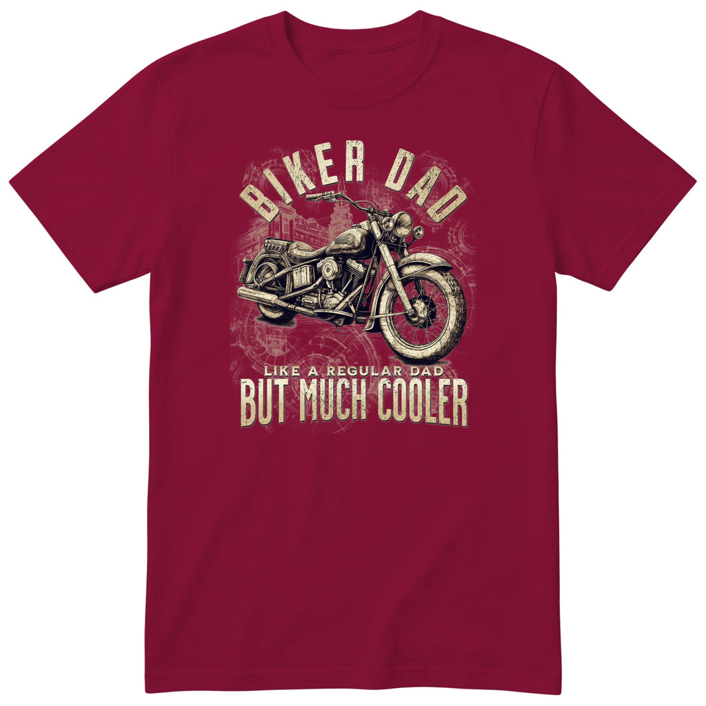 Biker Dad Vintage Motorcycle T-Shirt - Burgundy