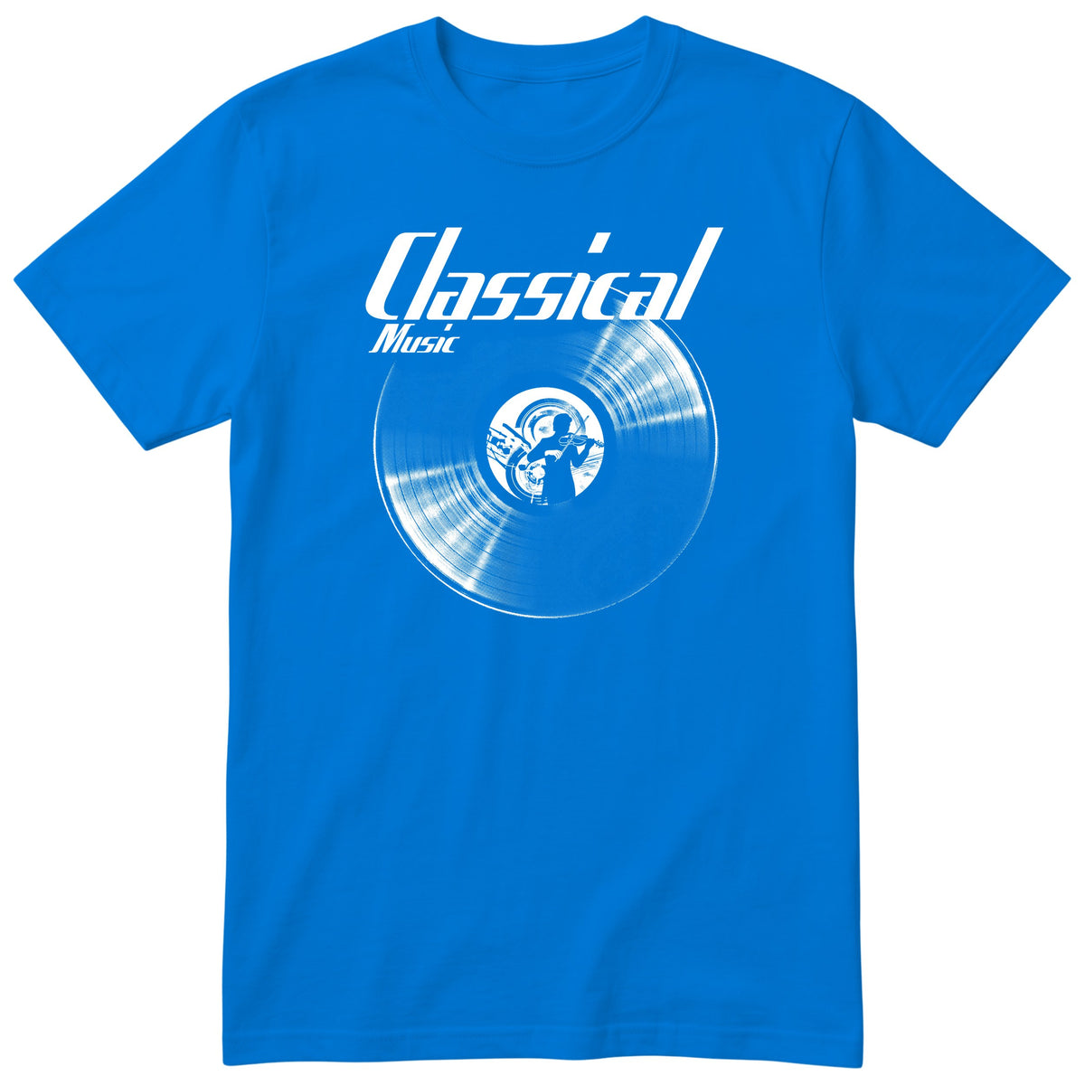 Royal Blue Classical Music Vinyl Records t-shirt - vinyl record print, gift for classical music lovers, GitGraf