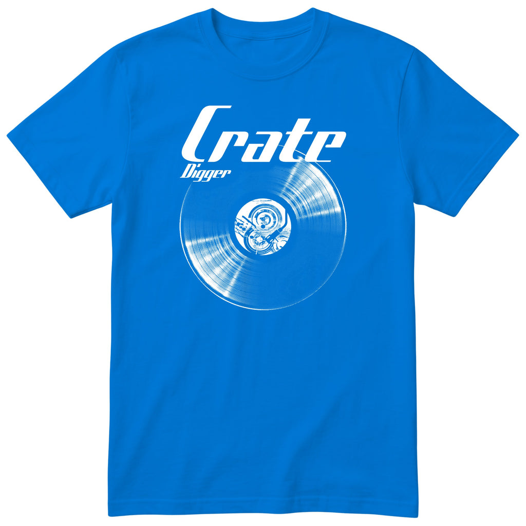 Royal Blue Crate Digger Vinyl Records t-shirt - vinyl record print, gift for vinyl collectors, GitGraf