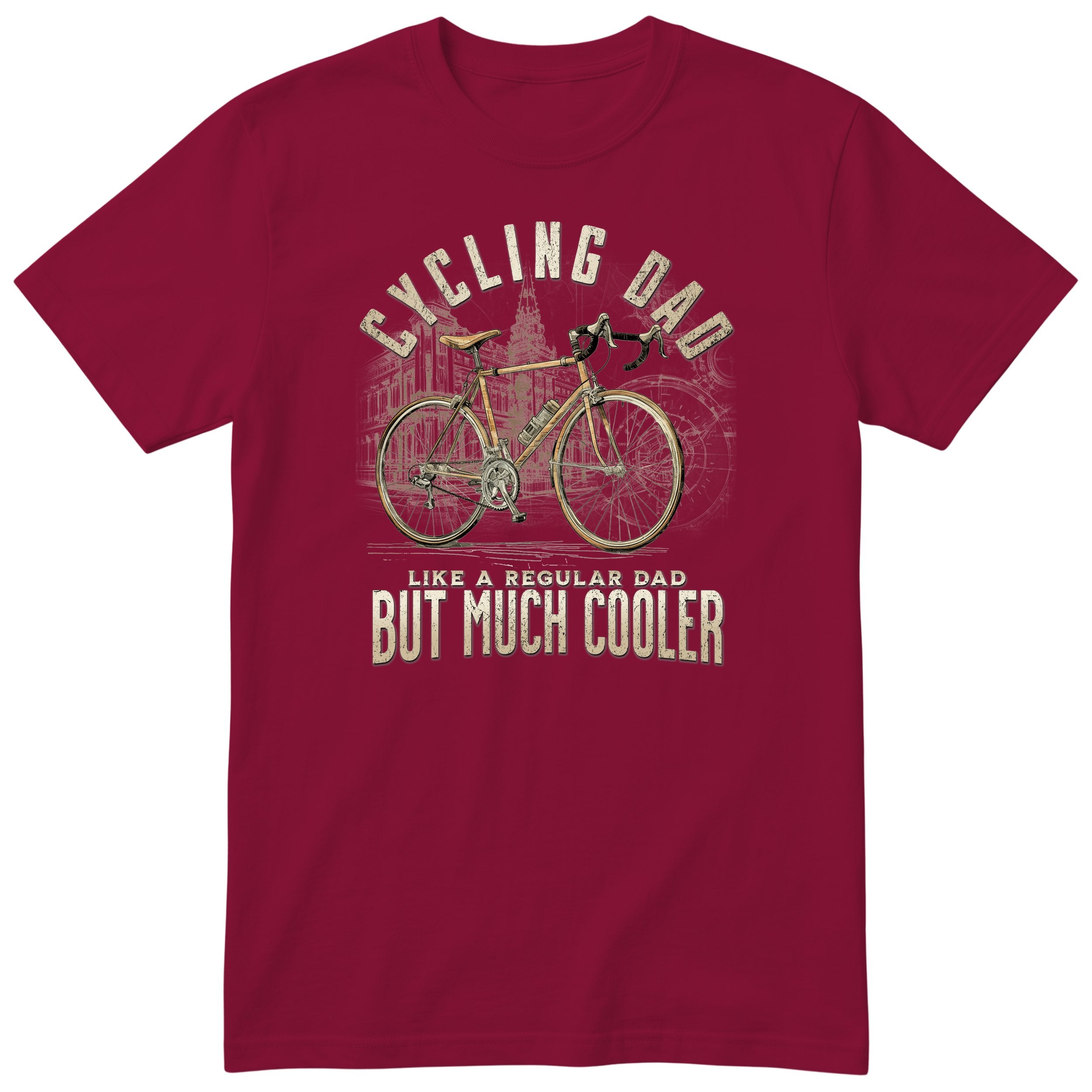Cycling Dad Road Bike T-Shirt - Burgundy