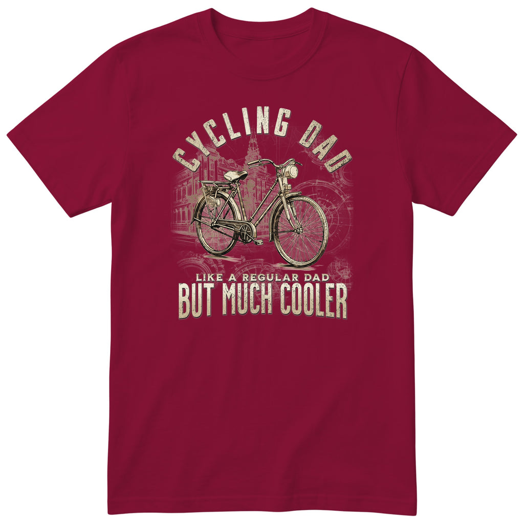 Cycling Dad Vintage Bike T-Shirt - Burgundy