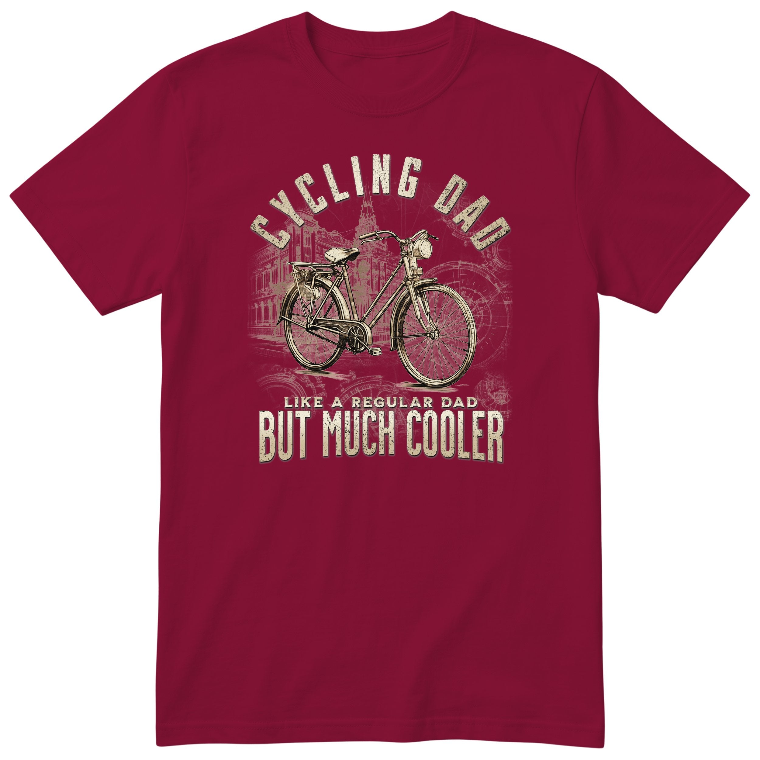 Cycling Dad Vintage Bike T-Shirt - Burgundy