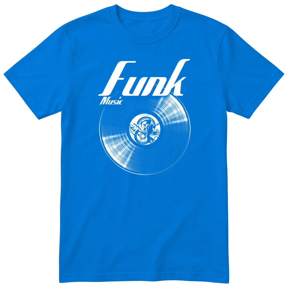 Royal Blue Funk Music Vinyl Records t-shirt - vinyl record print, gift for funk fans, GitGraf