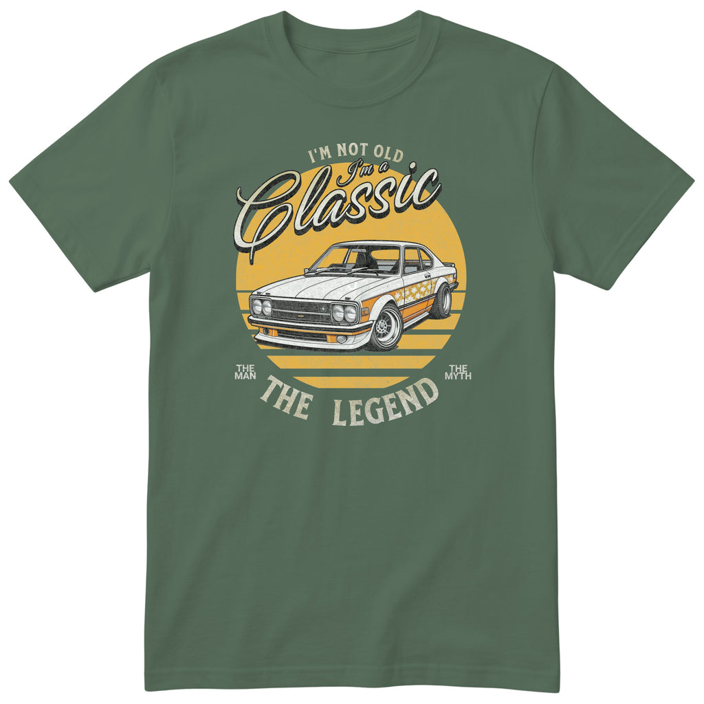 Olive I'm Not Old I'm a Classic t-shirt - retro sports car birthday gift for him