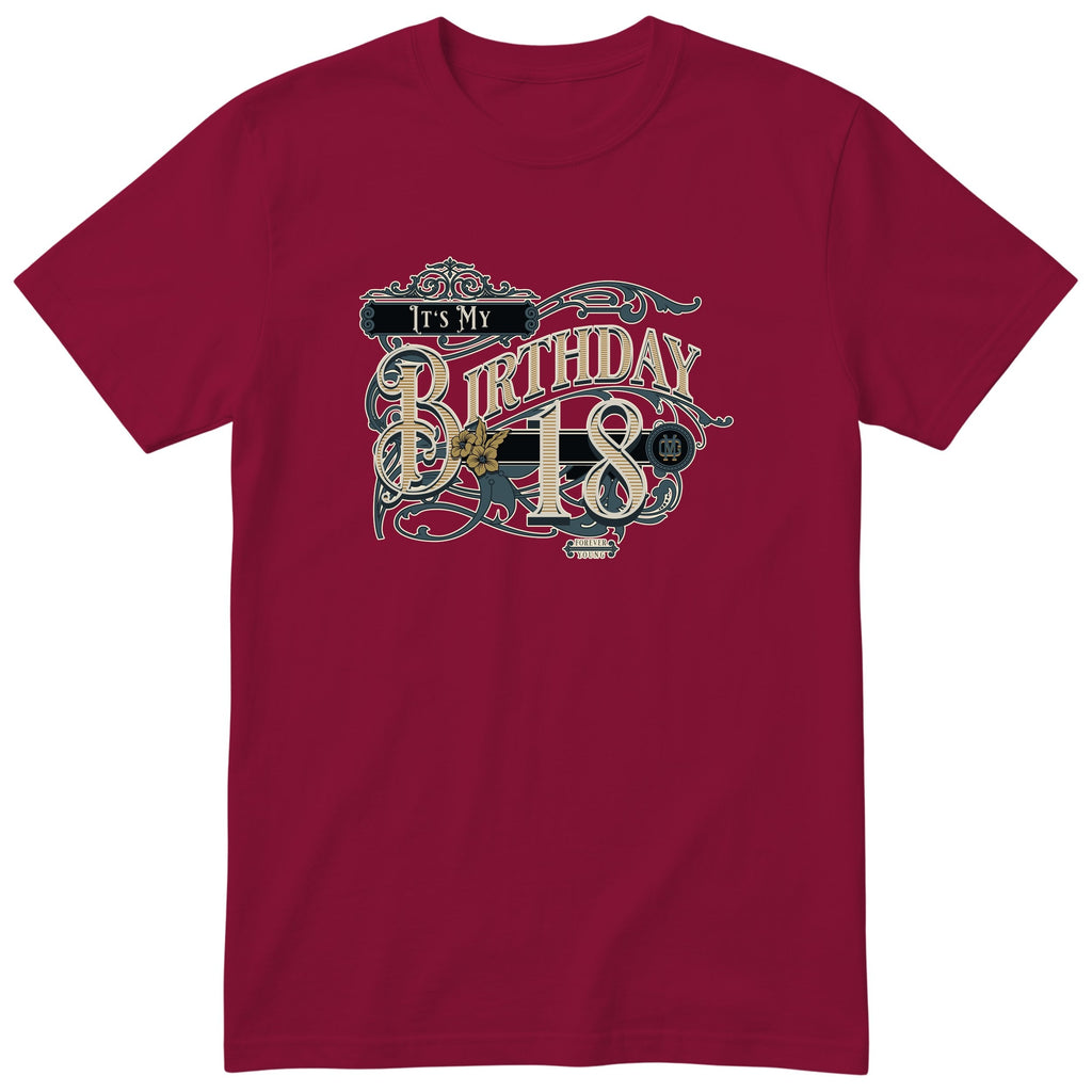 Its My Birthday 18 unisex vintage t-shirt Burgundy