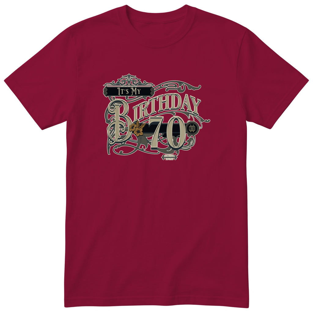 It's My Birthday 70 t-shirt - vintage 70th birthday, Forever Young, unisex