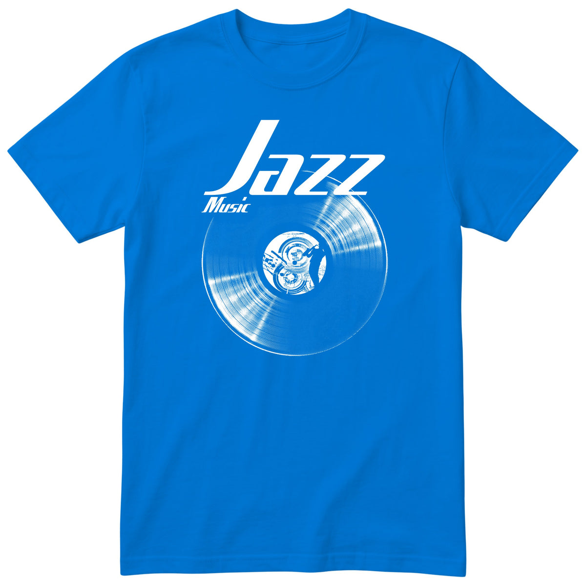 Royal Blue Jazz Music Vinyl Records t-shirt - vinyl record print, gift for jazz lovers, GitGraf