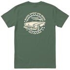 Built for Speed garage tee olive back