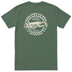 Live Fast Drive Hard garage tee olive back