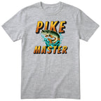Pike Master Fishing T-Shirt - Funny Angler Gift Tee for Men - Heather Grey