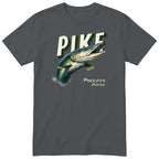Pike Predator Hunter T-Shirt | Fishing Gift for Him Angler Tee - Charcoal
