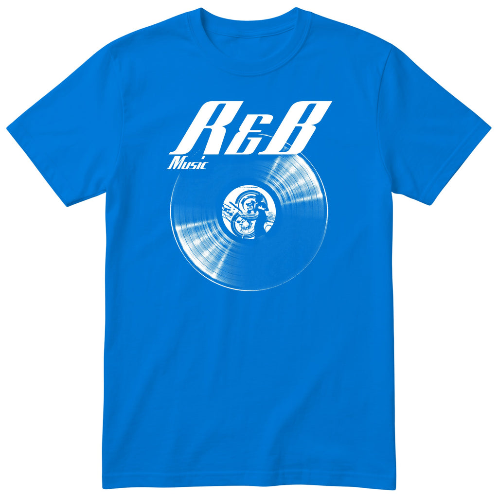 Royal Blue R&B Music Vinyl Records t-shirt - vinyl record print, gift for R&B fans, GitGraf