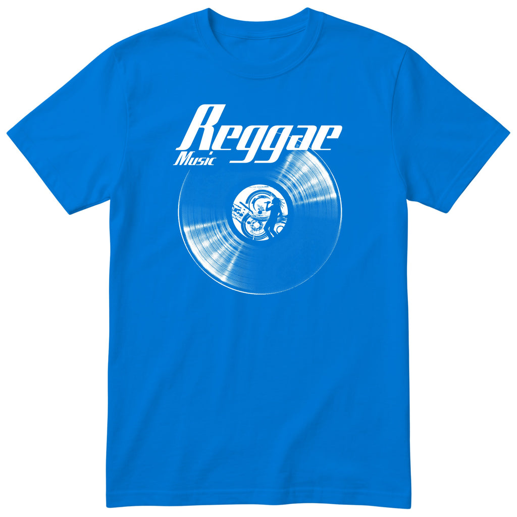 Royal Blue Reggae Music Vinyl Records t-shirt - vinyl record print, gift for reggae fans, GitGraf