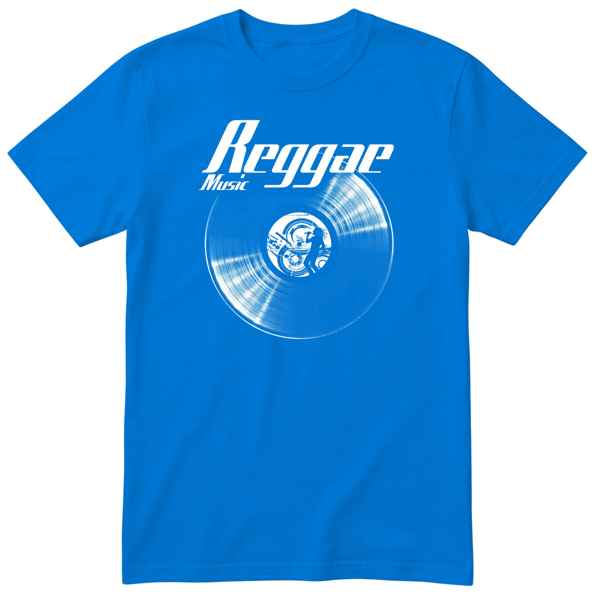 Royal Blue Reggae Music Vinyl Records t-shirt - vinyl record print, gift for reggae fans, GitGraf