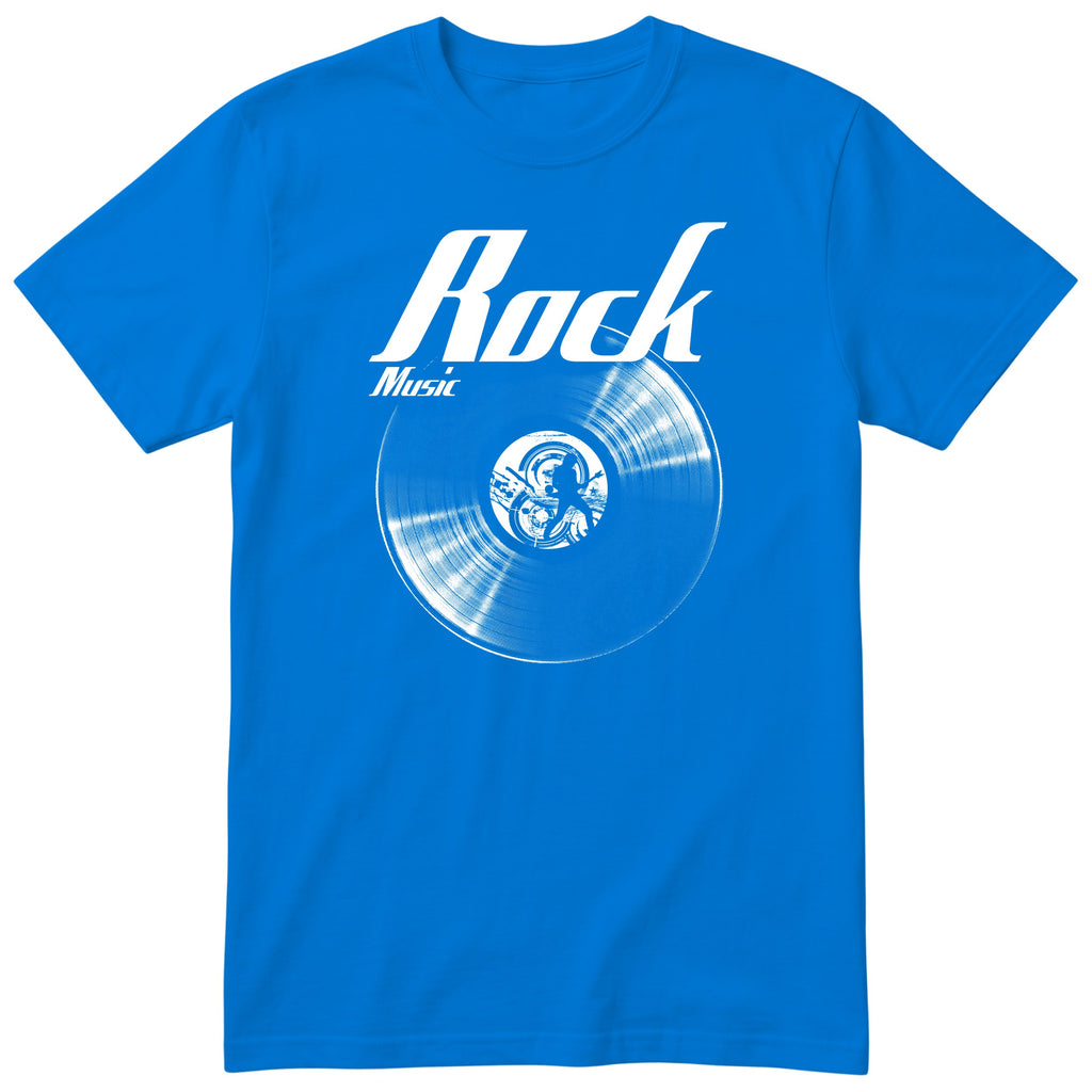 Royal Blue Rock Music Vinyl Records t-shirt - vinyl record print, gift for rock fans, GitGraf