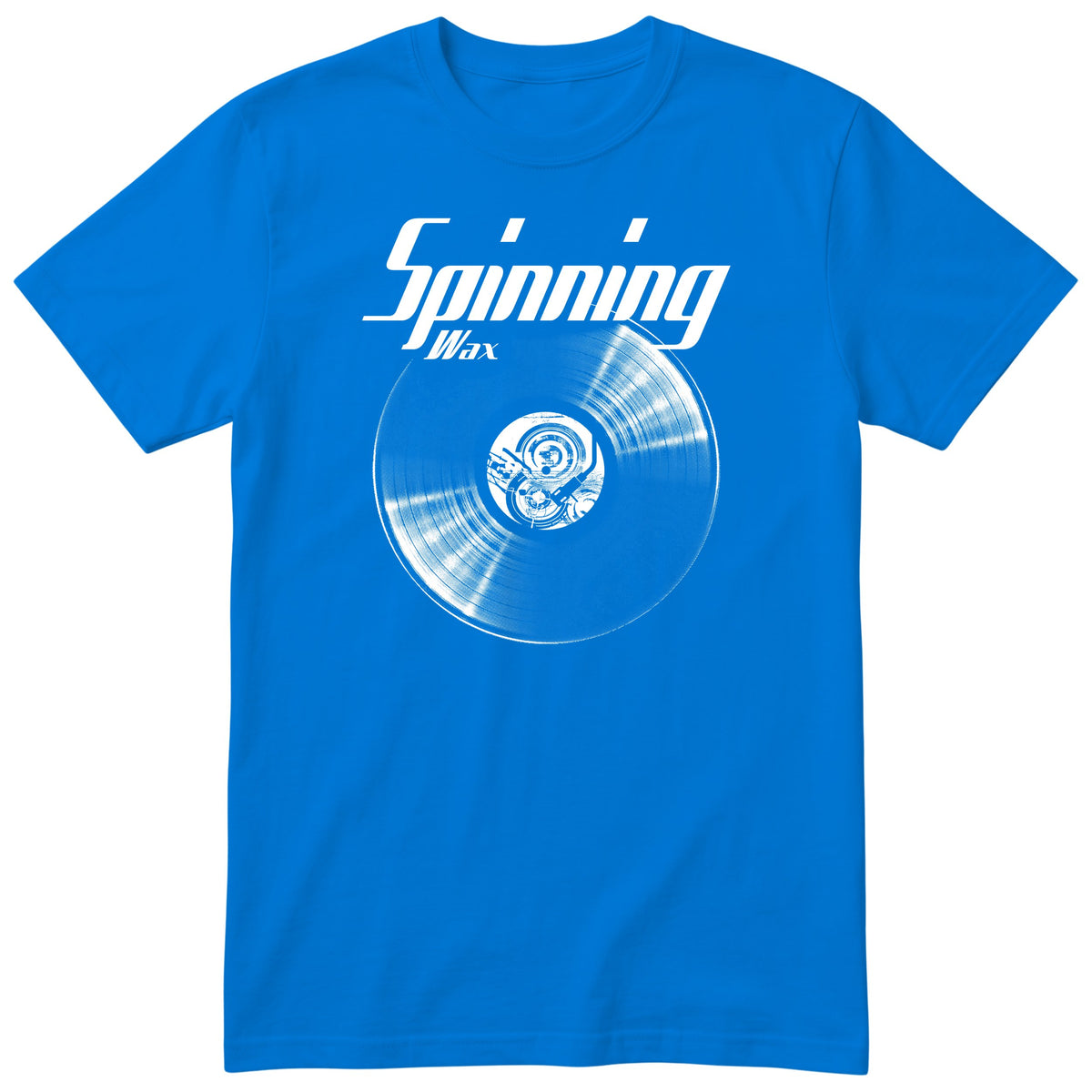 Royal Blue Spinning Wax Vinyl Records t-shirt - vinyl record print, gift for vinyl DJs, GitGraf