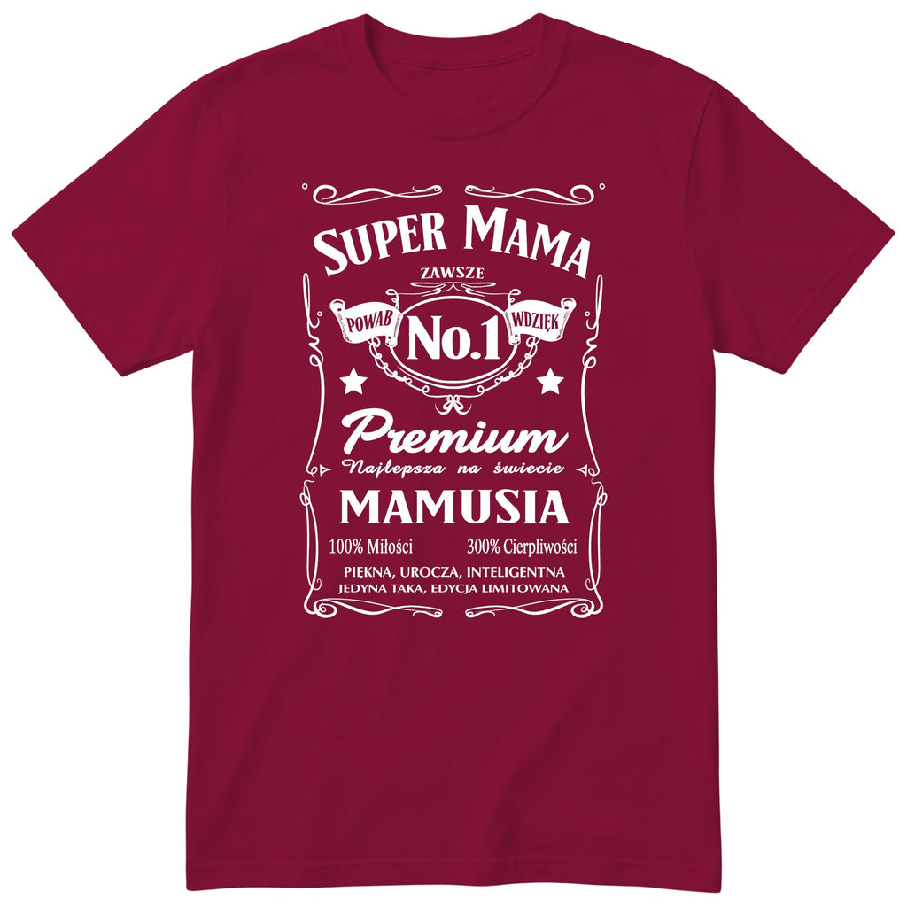 Koszulka bordowa - Super Mama No.1