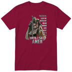 Burgundy Templar Said Amen t-shirt - Christian faith knight print, GitGraf
