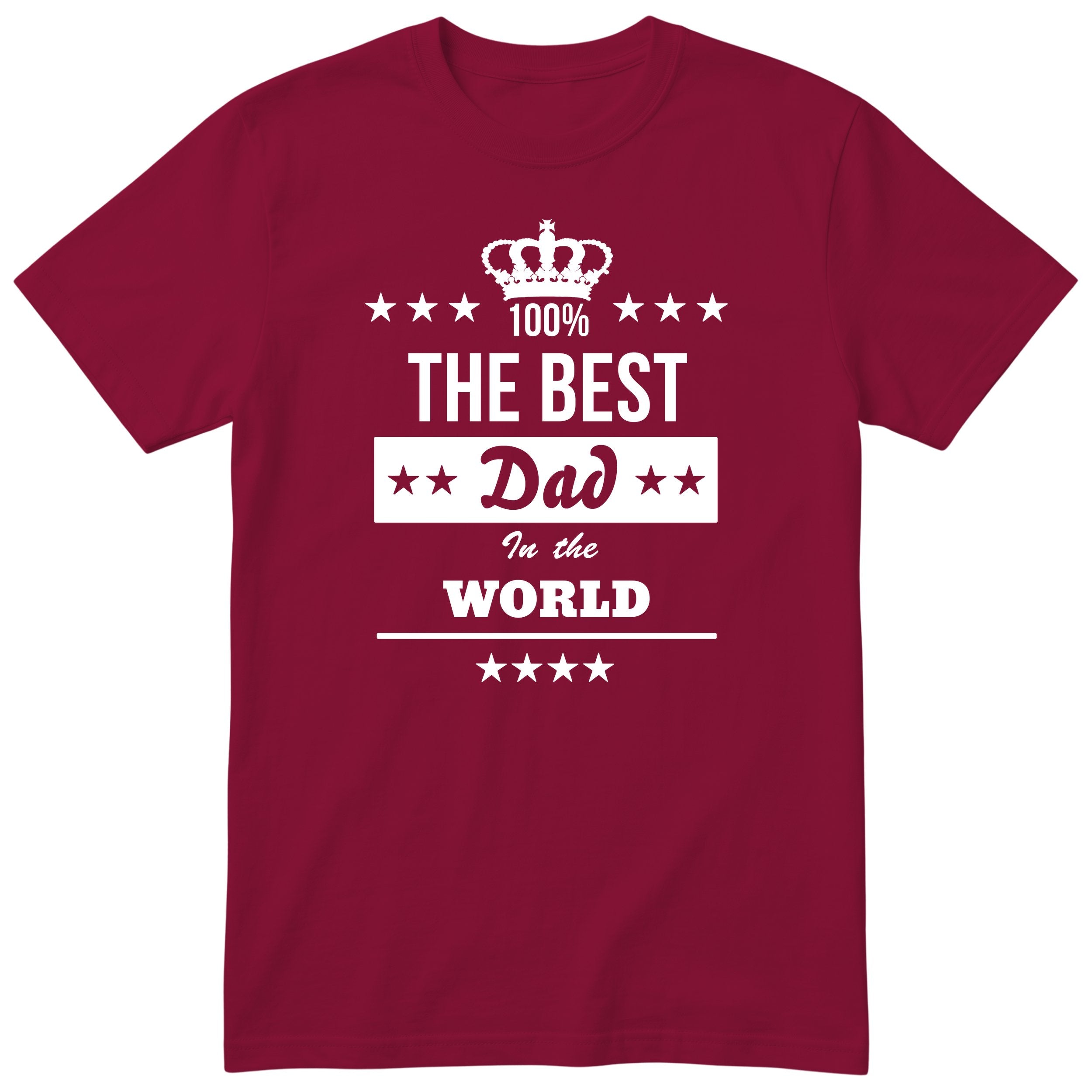 The Best Dad in the World T-Shirt - Burgundy