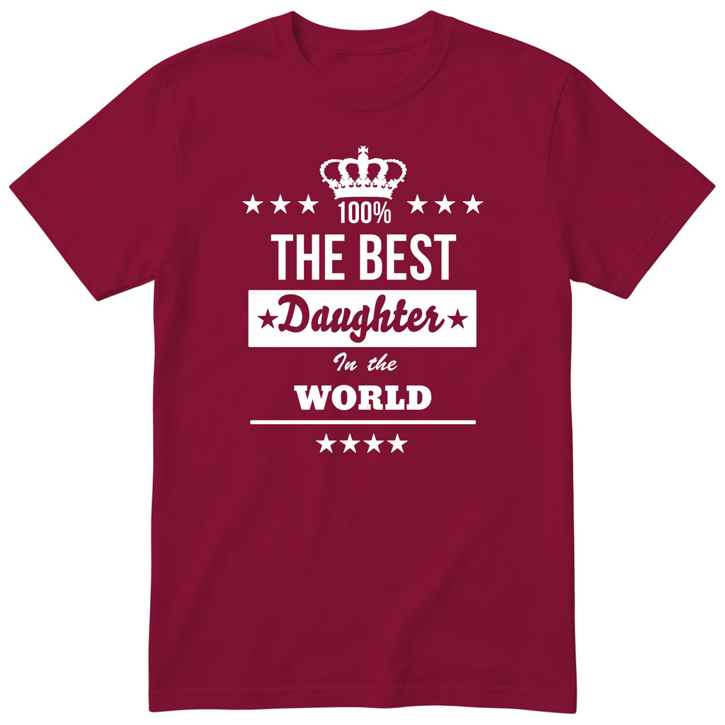 The Best Daughter In The World t-shirt - one-colour crown badge design, gift for daughter