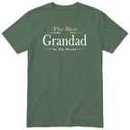 Olive The Best Grandad In The World Exclusive t-shirt with gold lettering - gift from the grandkids, English print