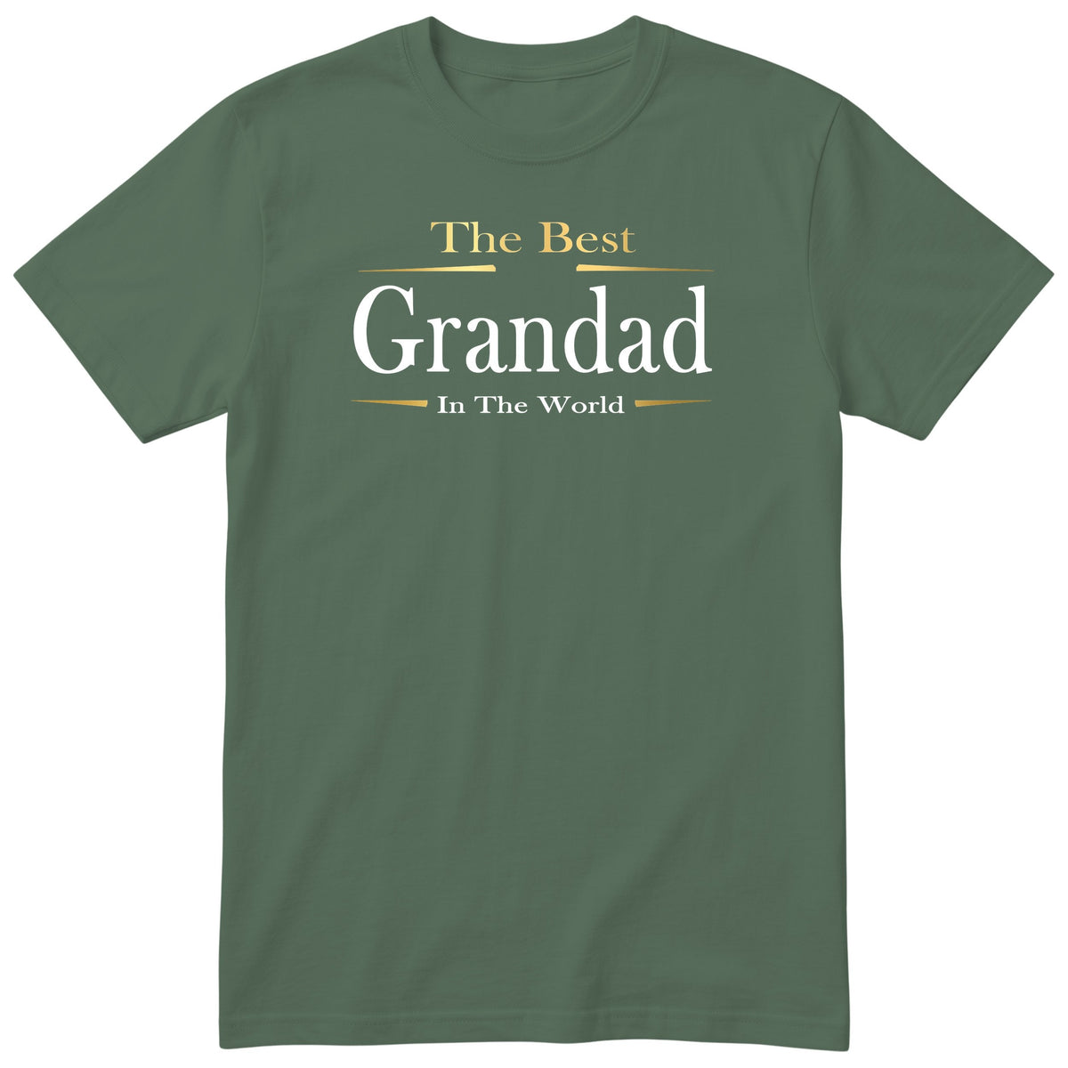 Olive The Best Grandad In The World Exclusive t-shirt with gold lettering - gift from the grandkids, English print