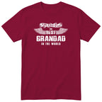 Burgundy The Best Grandad In The World wings t-shirt - the man, the myth, the legend, gift for grandad