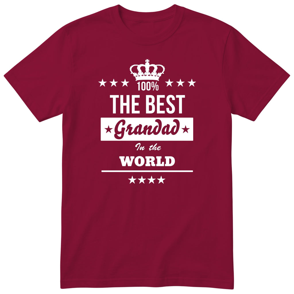 The Best Grandad In The World t-shirt - burgundy, funny gift from grandkids