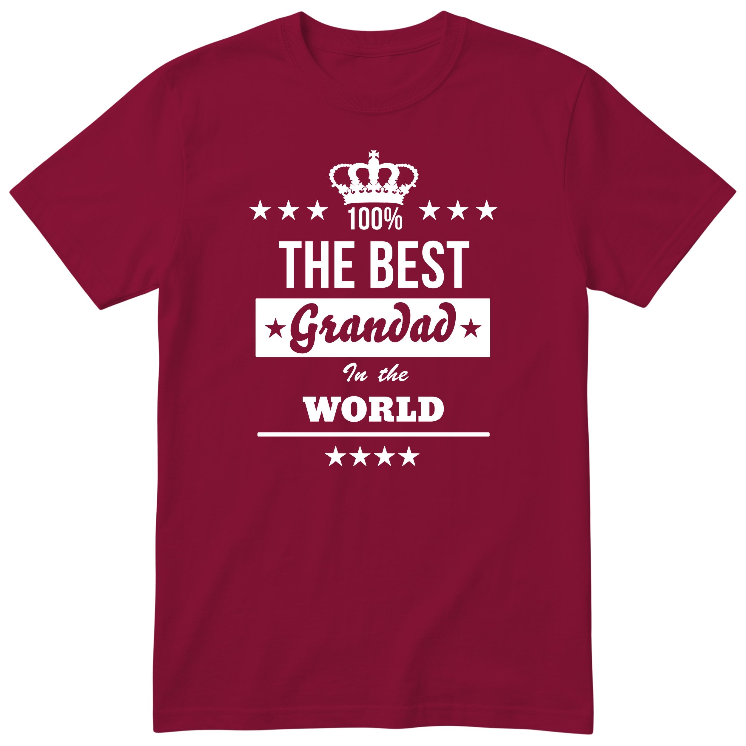 The Best Grandad In The World t-shirt - burgundy, funny gift from grandkids